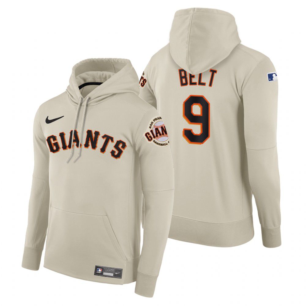 Men San Francisco Giants #9 Belt cream home hoodie 2021 MLB Nike Jerseys->san francisco giants->MLB Jersey